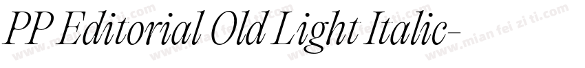 PP Editorial Old Light Italic字体转换